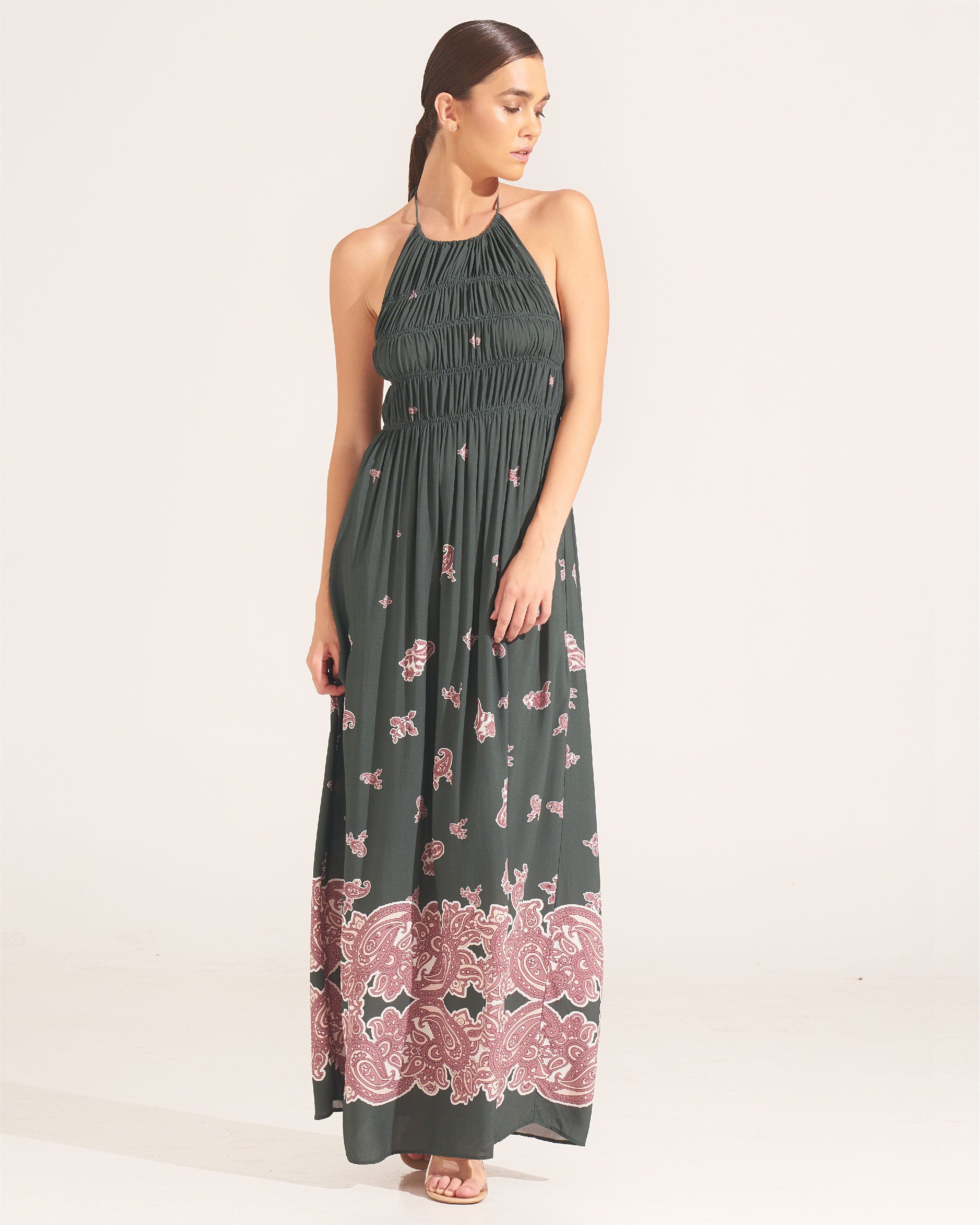 Morrato Bali Mahrosh Maxi Dress Cordelia Dark Green