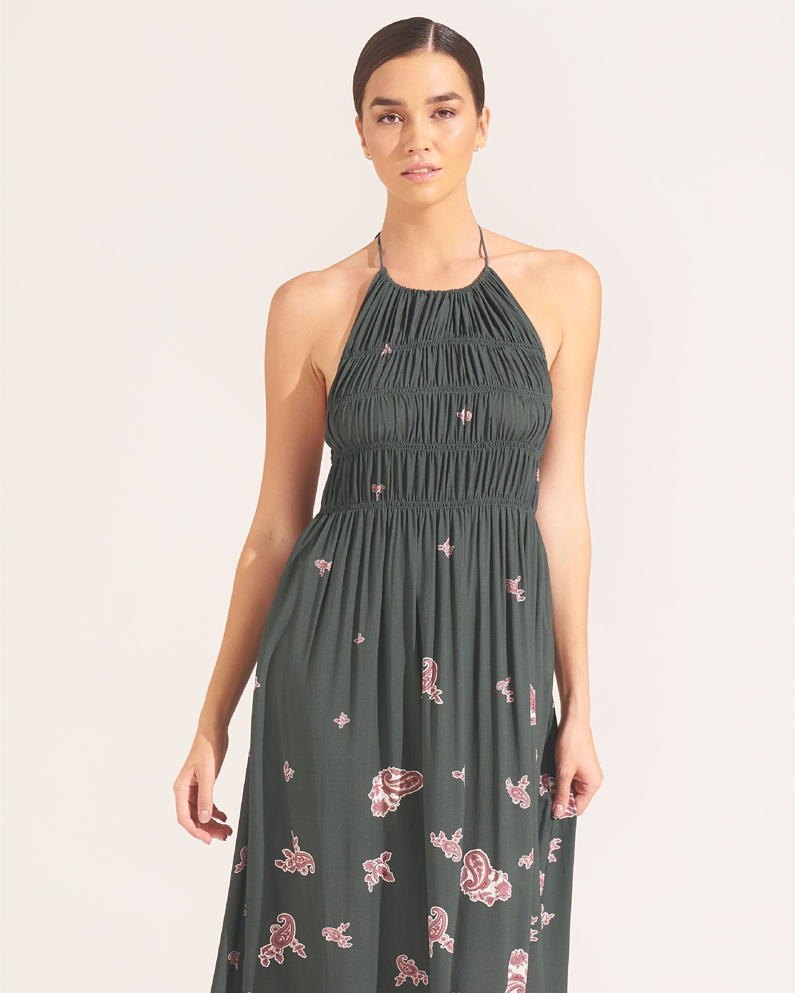 Morrato Bali Mahrosh Maxi Dress Cordelia Dark Green