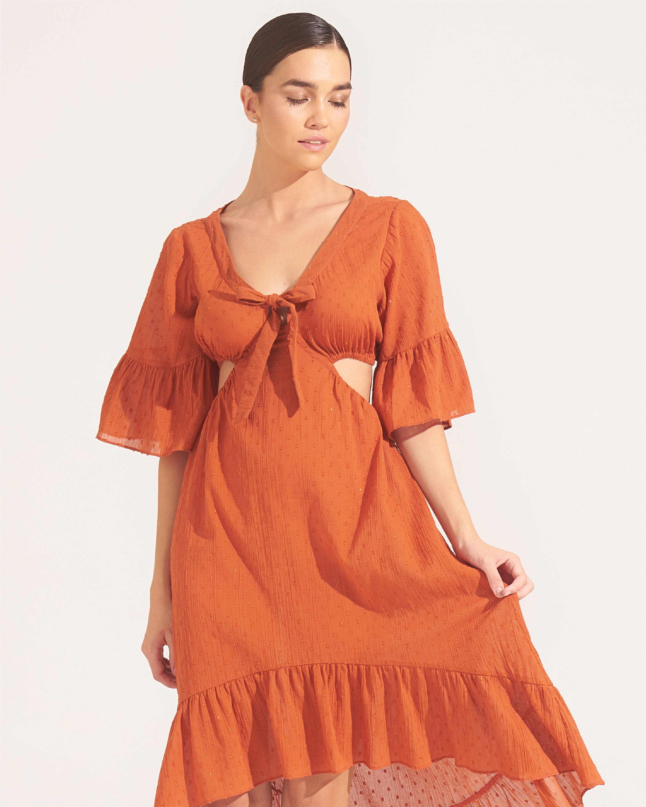 Morrato Bali Midi Dress Hawwa Midi Dress Burnt Ochre