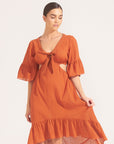 Morrato Bali Midi Dress Hawwa Midi Dress Burnt Ochre
