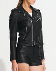 Morrato Jacket Biker Leather Jacket With Belt
