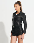 Morrato Jacket Biker Leather Jacket With Belt