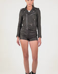 Biker Leather Jacket With Belt
