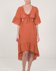 Hawwa Midi Dress Burnt Ochre
