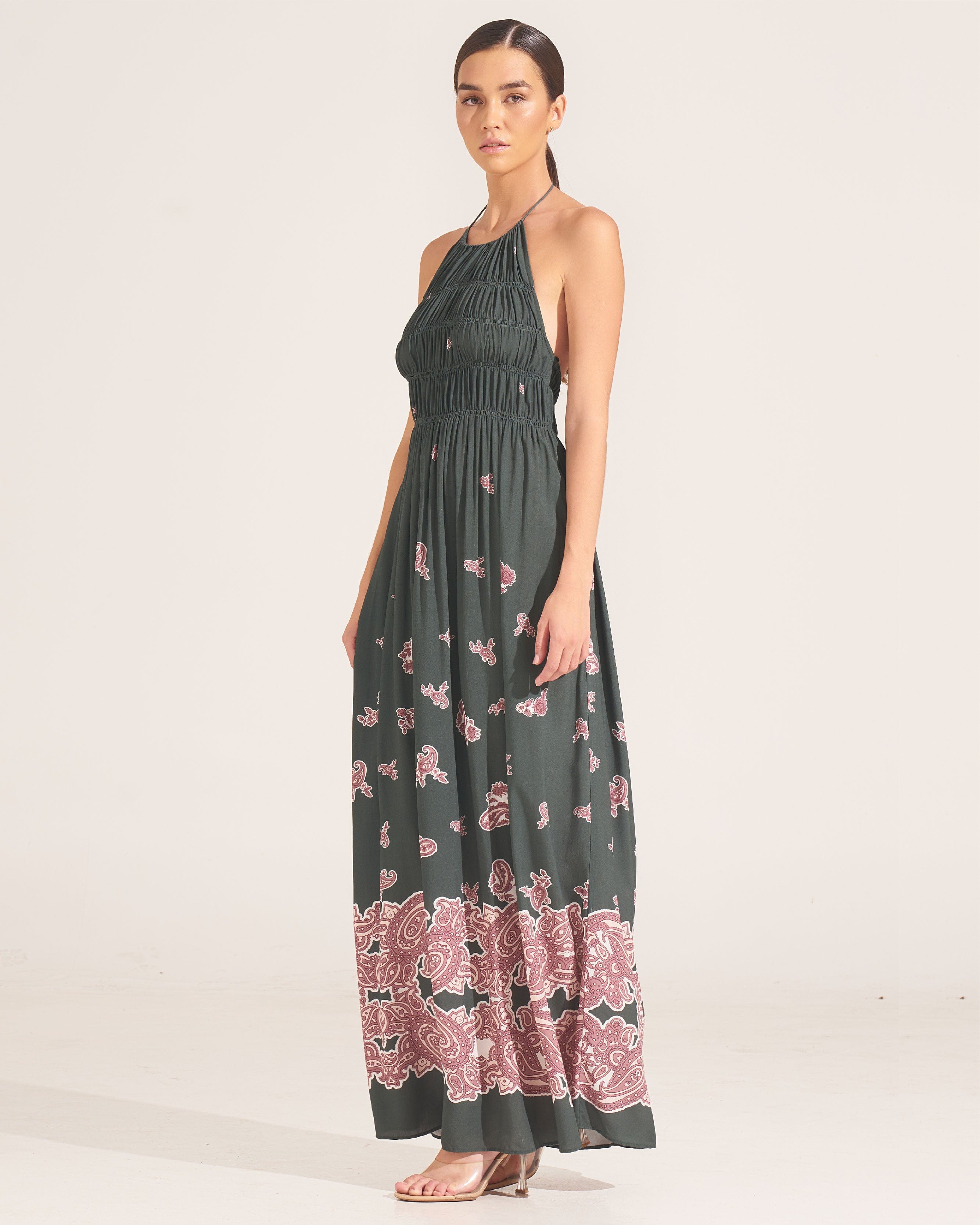 Mahrosh Maxi Dress Cordelia Dark Green – Morrato Bali