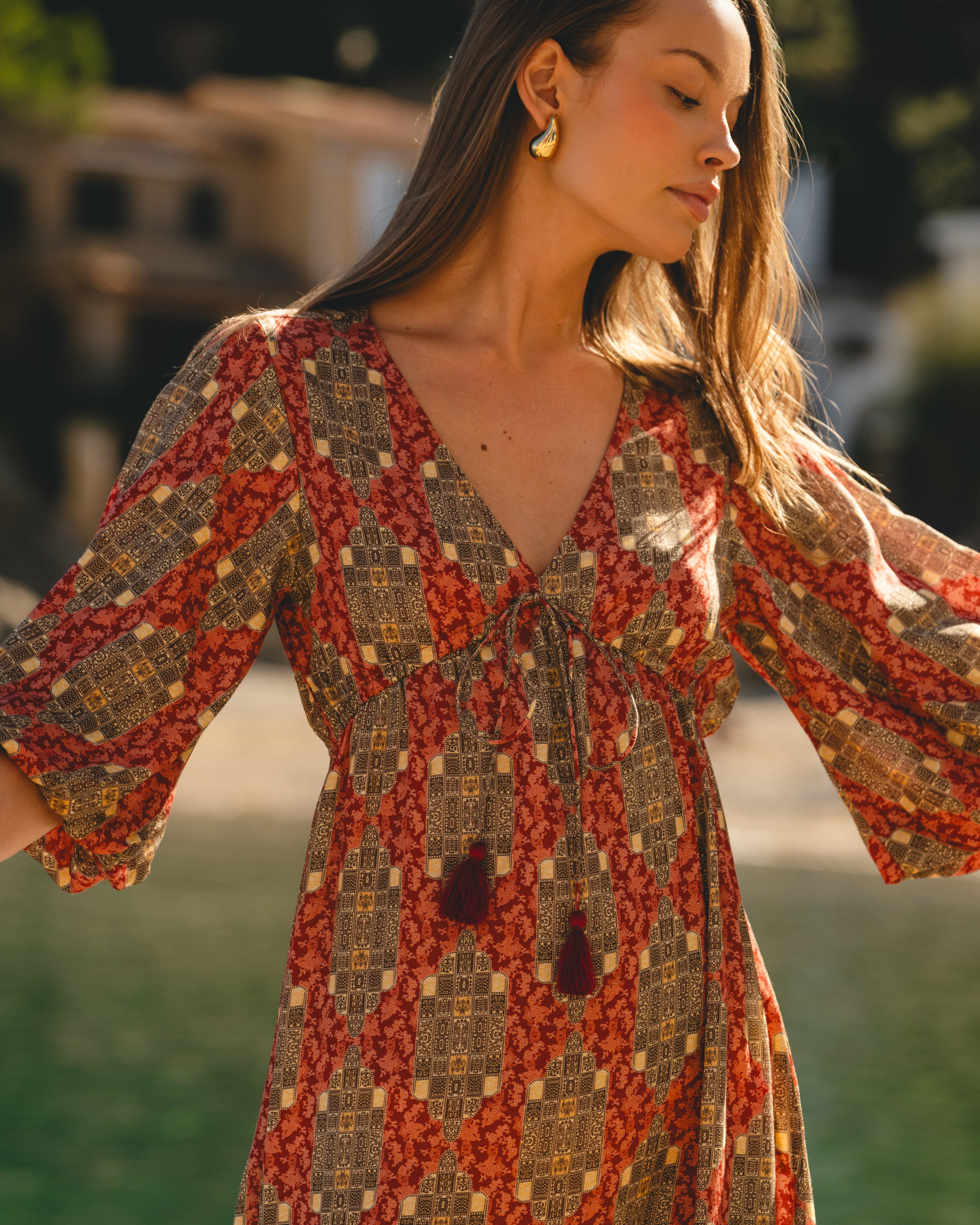 Morrato Bali Maxi Dress Eesha Maxi Dress Giina Red Ochre