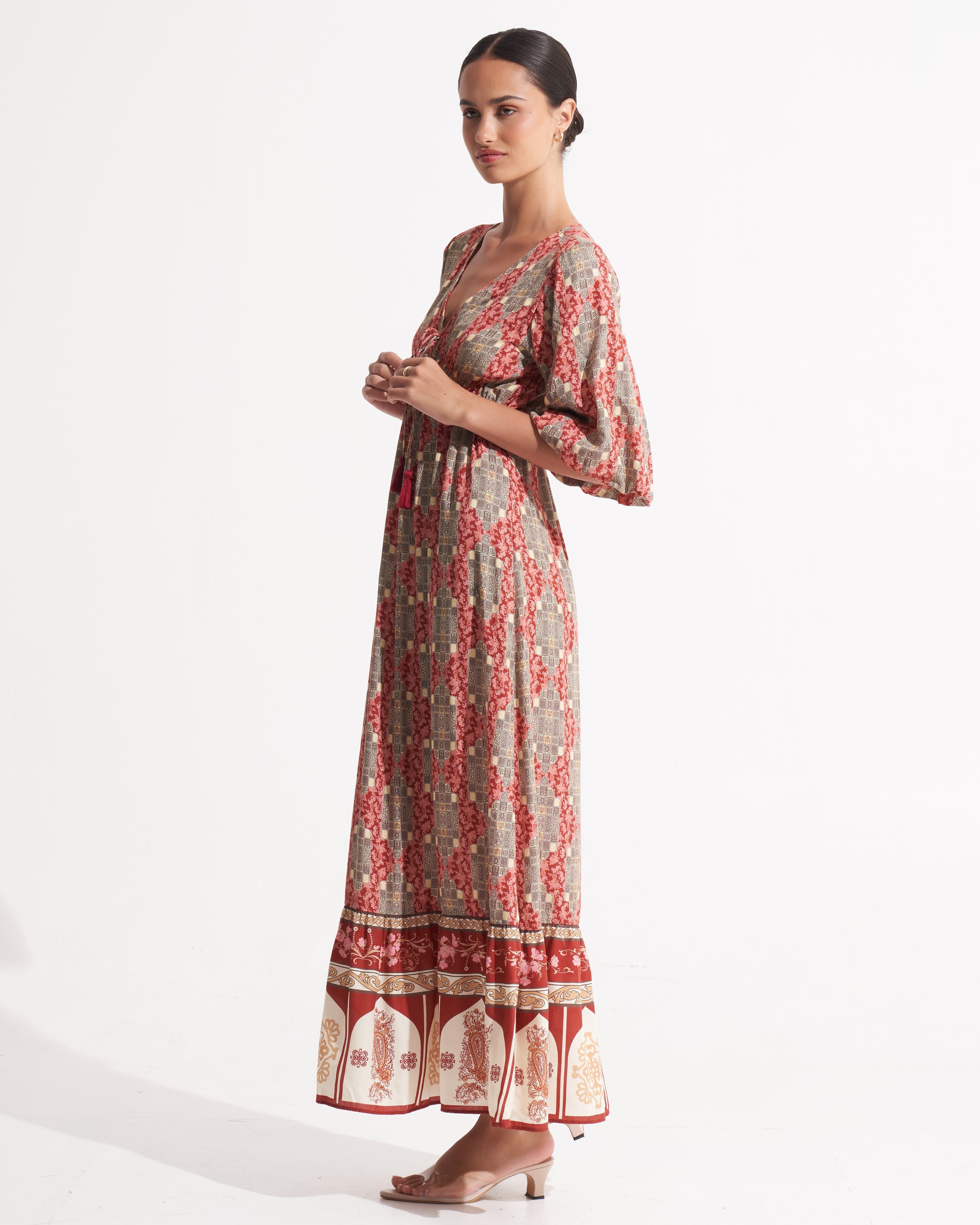 Morrato Bali Maxi Dress Eesha Maxi Dress Giina Red Ochre