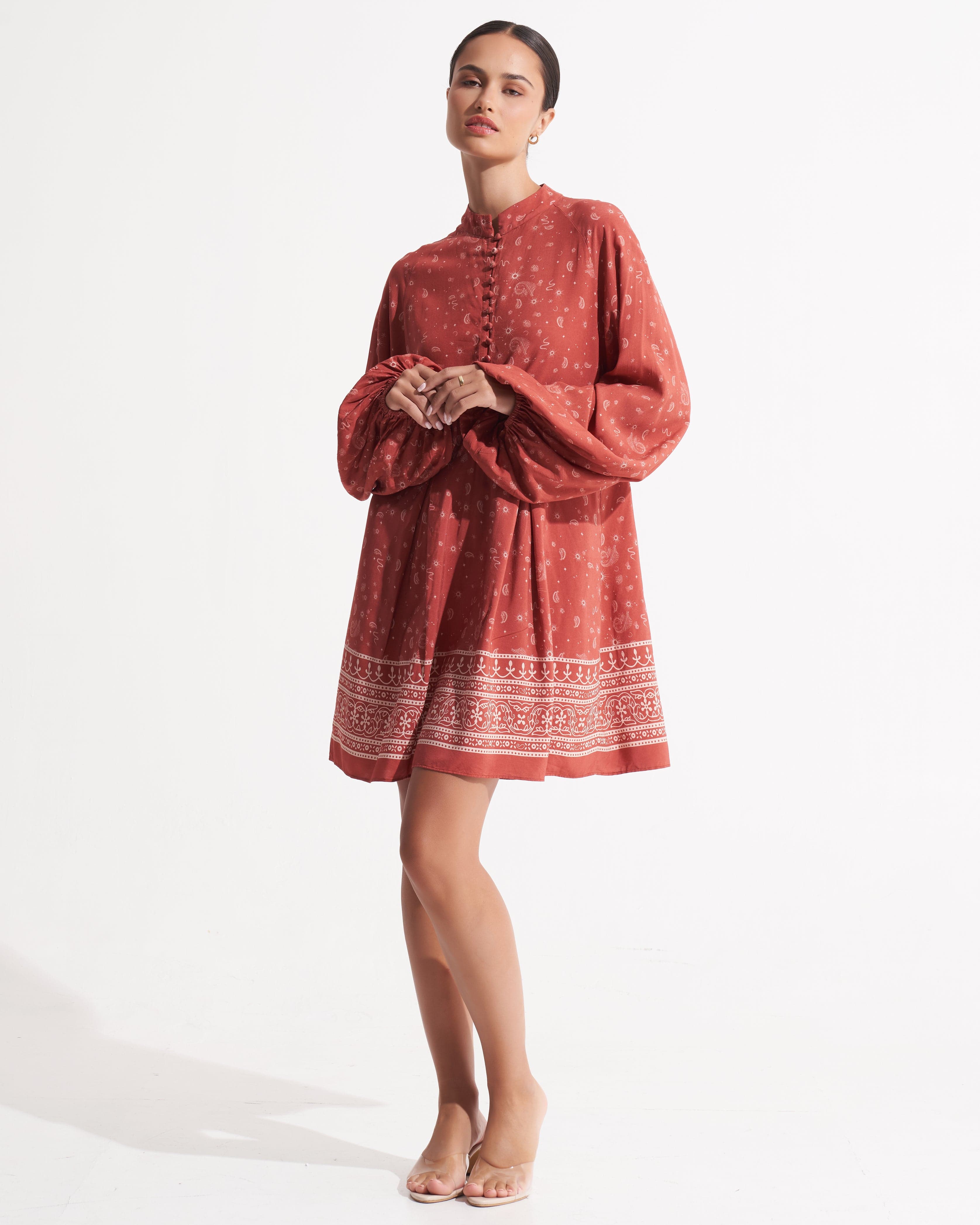 Morrato Bali Mini Dress Hema Mini Dress Alegra Cinnabar