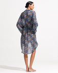 Morrato Cover-Ups OS Nina Kimono Wave Doodle Blue