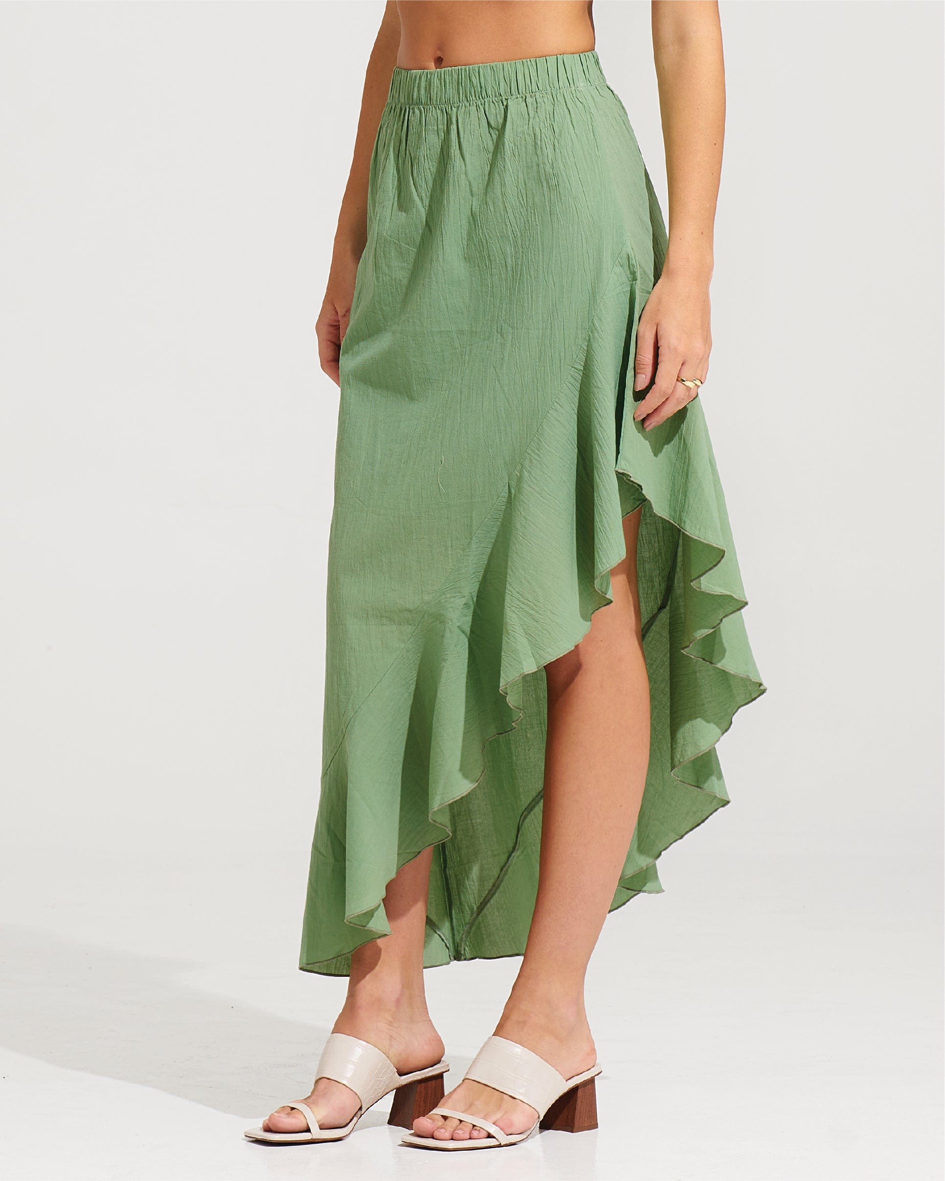 Morrato Midi Skirt Brielle Skirt Basil