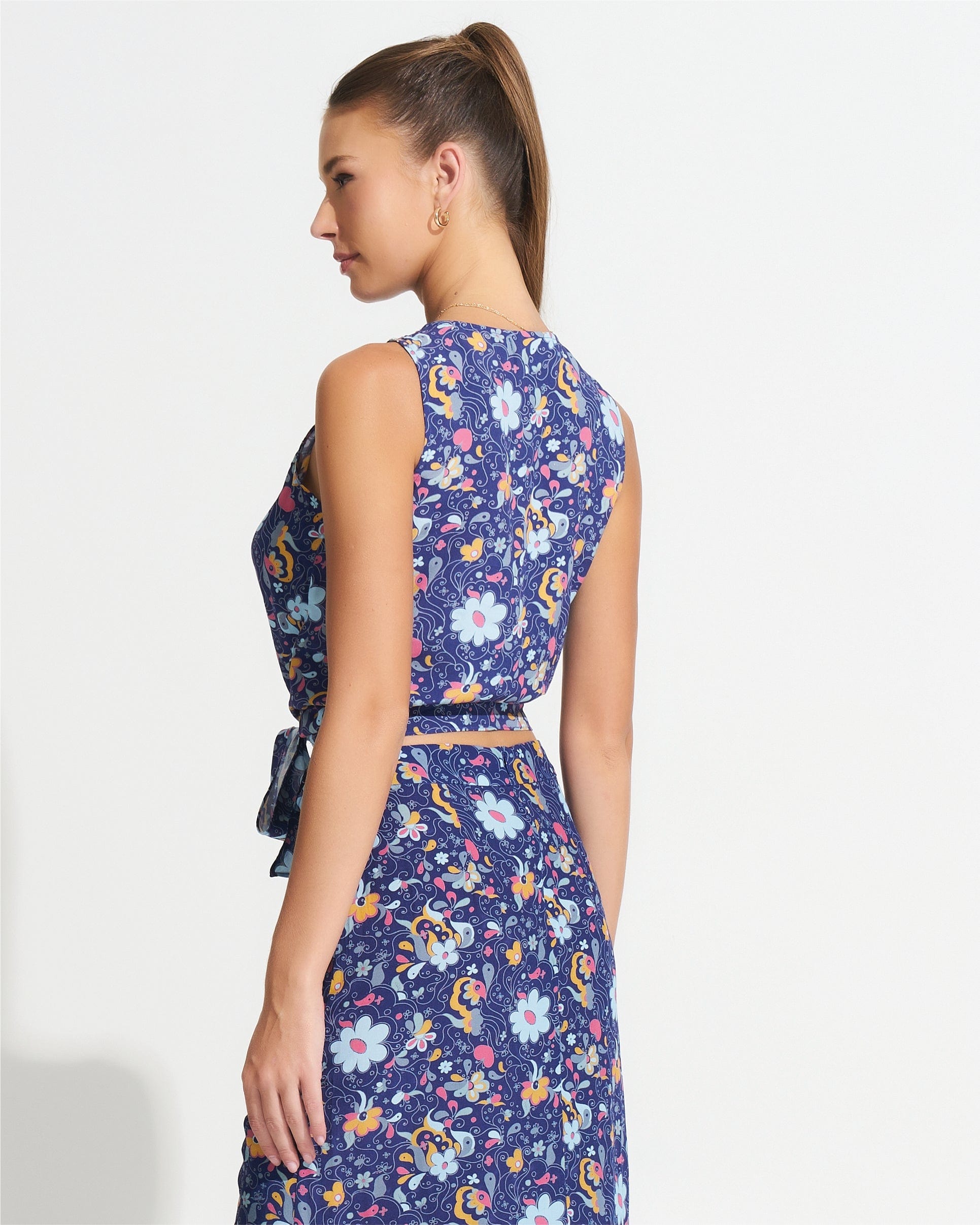 Morrato Top Calandra Sleeveless Top Fleur Navy