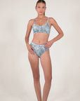 Haut de bikini Athena Topographical Blue